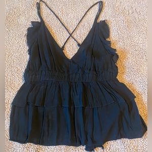 Black detailed cropped top